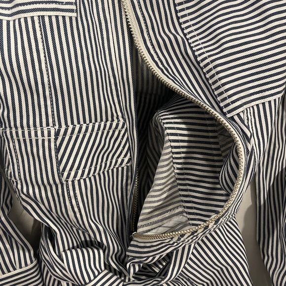 Jonathan simkhai one piece striped denim jumper with zippers size 4 - Picture 9 of 11